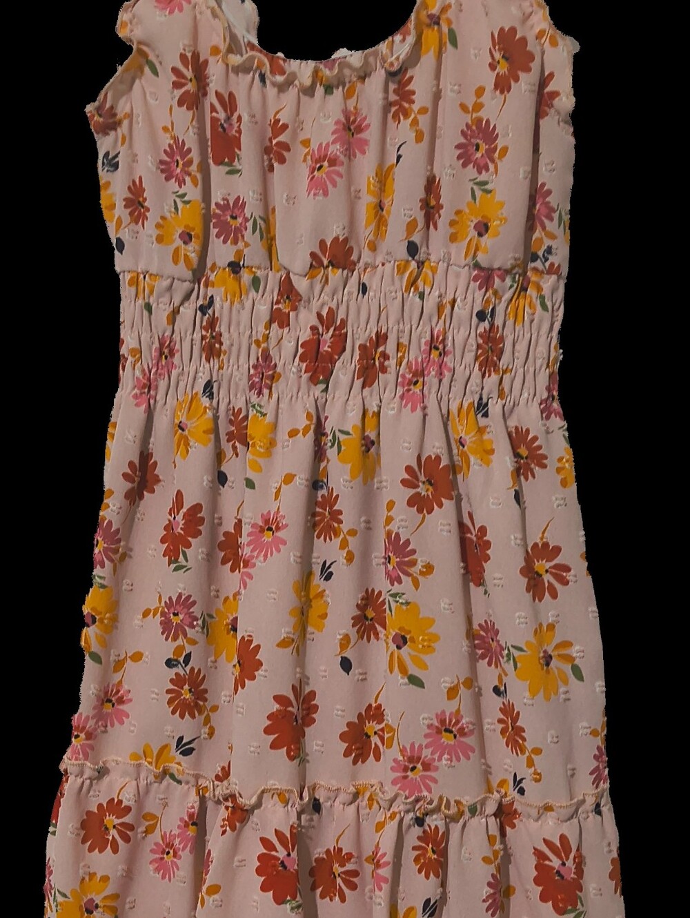Moa Moa Floral Sundress - Pink with Yellow & Rust Flowers